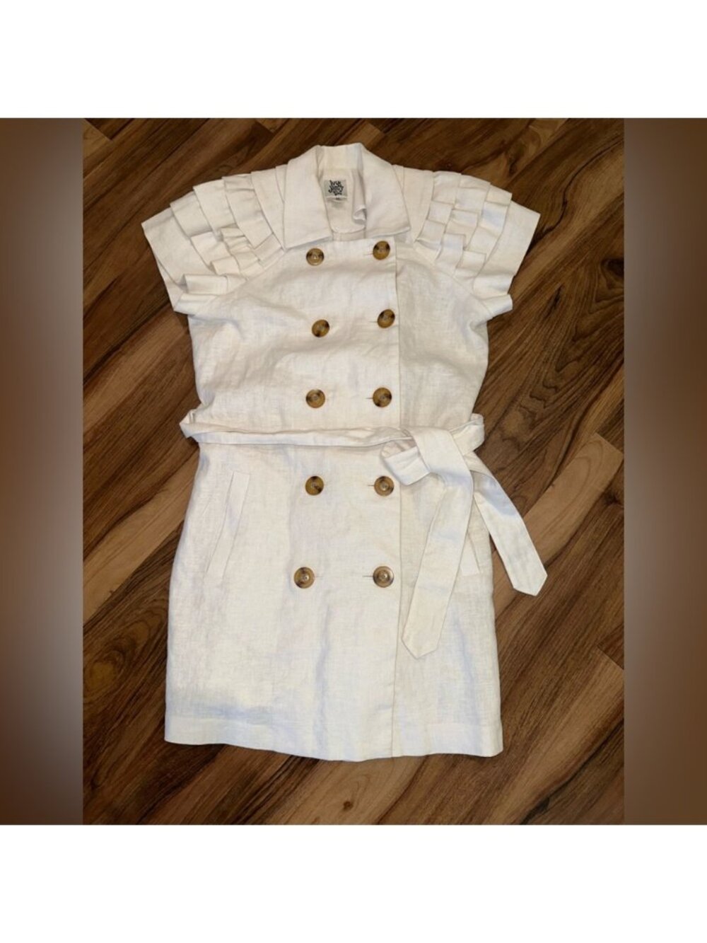 Ivy Jane Linen Blend Belted Trench Dress | Size Medium